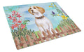 Beagle Spring Cutting Board Tempered Glass Kitchen Cutting Surface, Heat Resistant Chopping, Non-Slip Feet, Food Prep & Serving