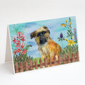 Brussels Griffon Spring Greeting Cards Pack of 8 Blank Cards with Envelopes Whimsical A7 Size 5x7