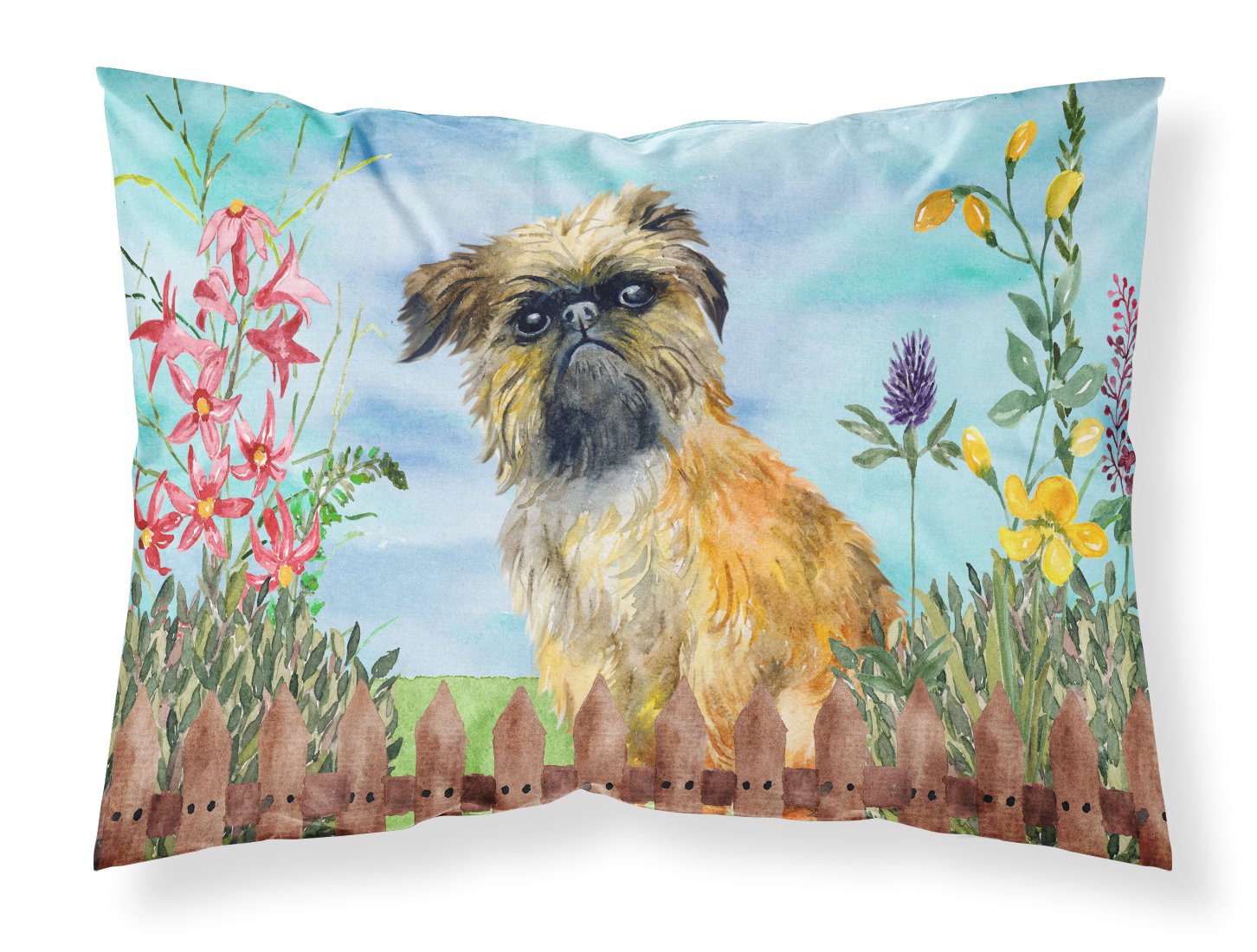 Brussels Griffon Spring Standard Pillowcase Lightweight Super Soft Easy Care Decorative Artwork Pillowcase, Standard