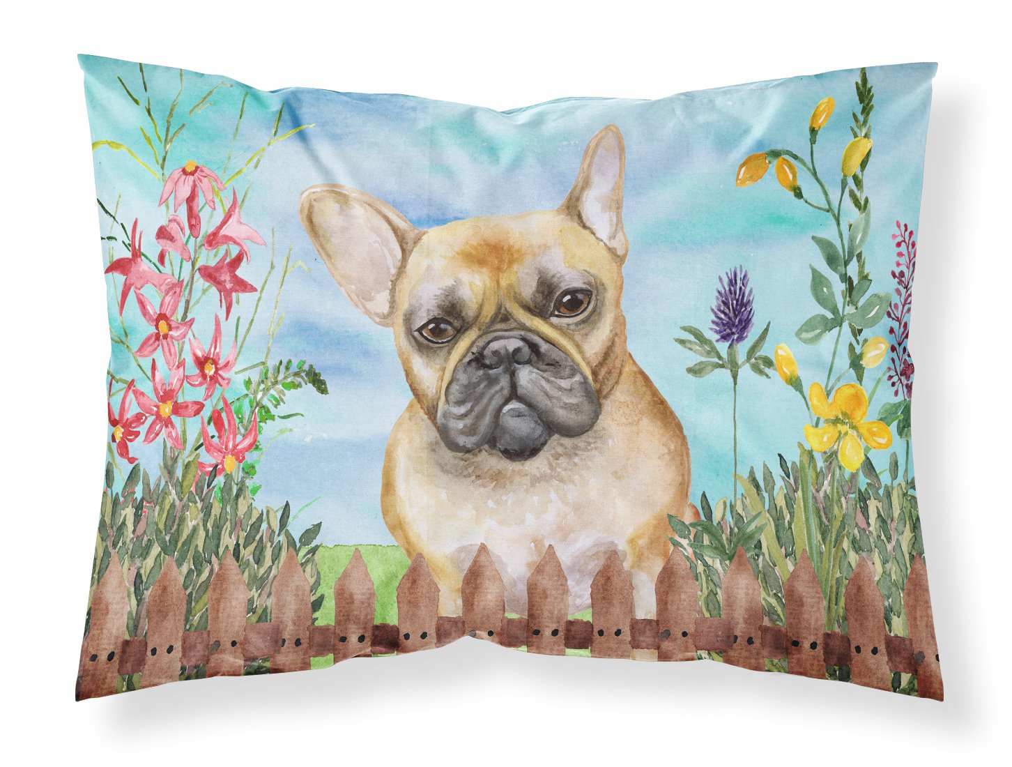 French Bulldog Spring Standard Pillowcase Lightweight Super Soft Easy Care Decorative Artwork Pillowcase, Standard