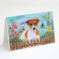 Jack Russell Terrier Spring Greeting Cards Pack of 8 Blank Cards with Envelopes Whimsical A7 Size 5x7