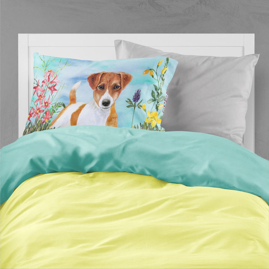 Jack Russell Terrier Spring Standard Pillowcase Lightweight Super Soft Easy Care Decorative Artwork Pillowcase, Standard