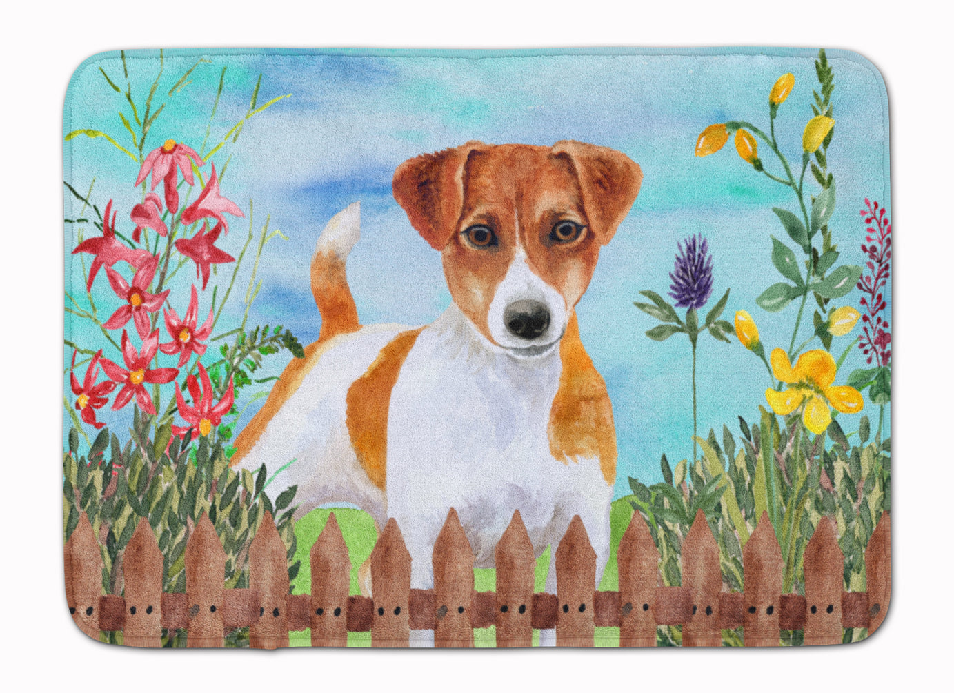 Jack Russell Terrier Spring Memory Foam Kitchen Mat Machine Washable Anti-Fatigue Cushion Comfort Bath or Kitchen Rug