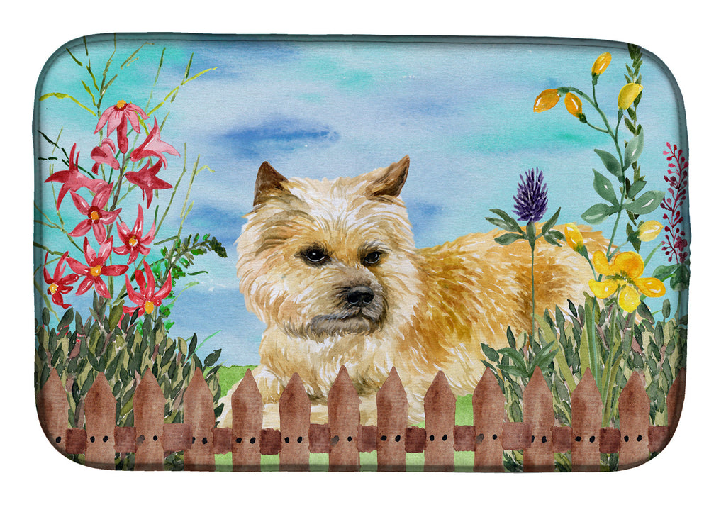 Cairn Terrier Spring Dish Drying Mat Absorbent Dish Drying Mat Pad for Kitchen Counter Dish Drainer Mat for Countertop, 14 x 21", Multicolor