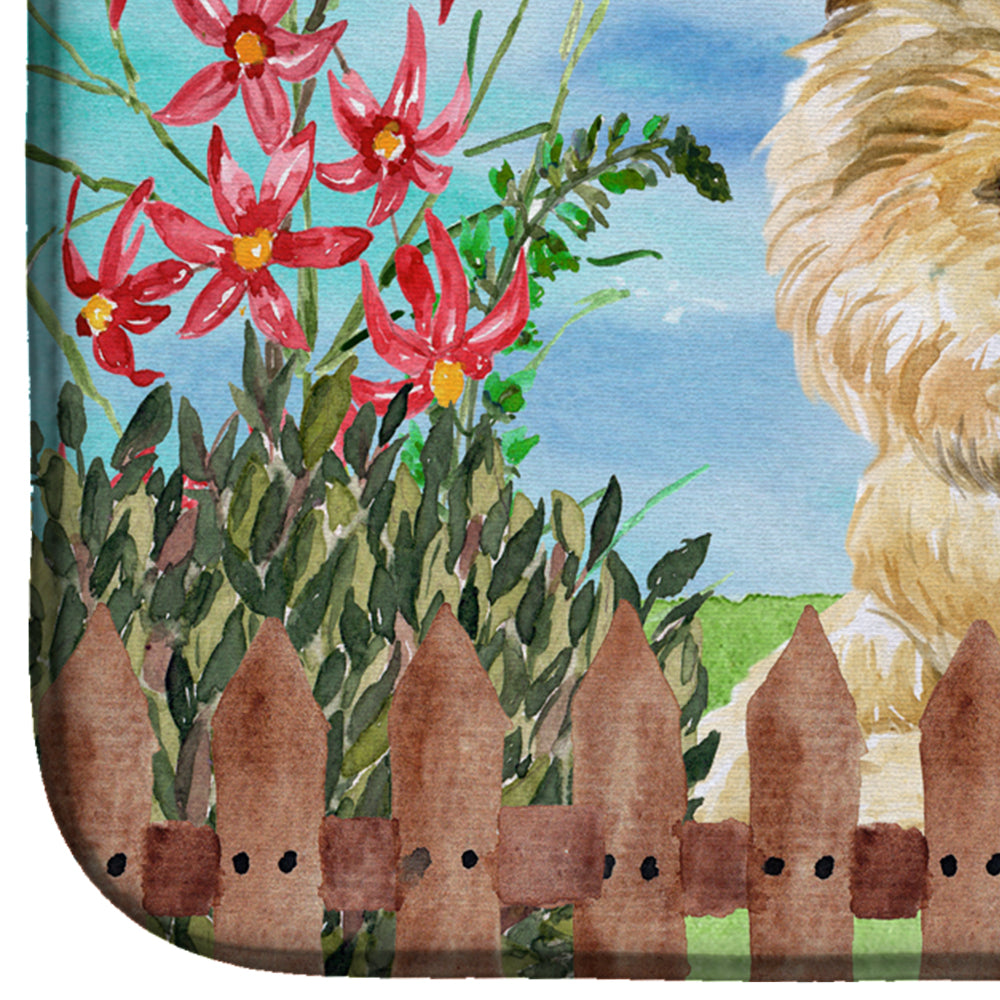 Cairn Terrier Spring Dish Drying Mat Absorbent Dish Drying Mat Pad for Kitchen Counter Dish Drainer Mat for Countertop, 14 x 21", Multicolor