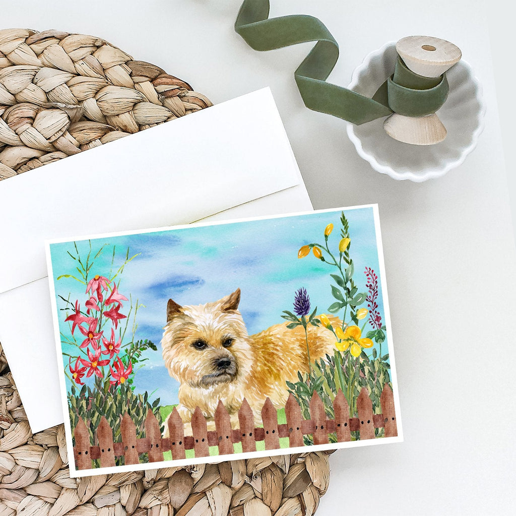 Cairn Terrier Spring Greeting Cards Pack of 8 Blank Cards with Envelopes Whimsical A7 Size 5x7