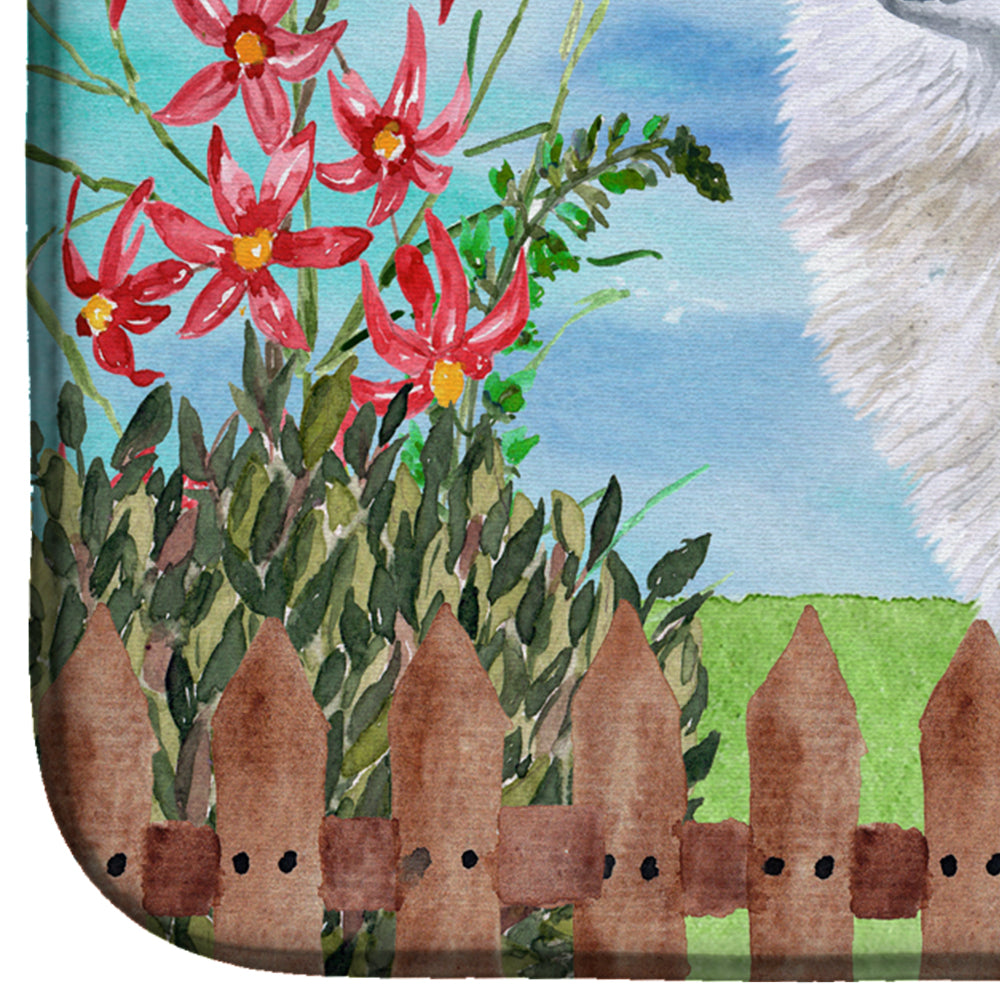 Samoyed Spring Dish Drying Mat Absorbent Dish Drying Mat Pad for Kitchen Counter Dish Drainer Mat for Countertop, 14 x 21", Multicolor
