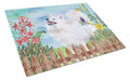 Samoyed Spring Cutting Board Tempered Glass Kitchen Cutting Surface, Heat Resistant Chopping, Non-Slip Feet, Food Prep & Serving