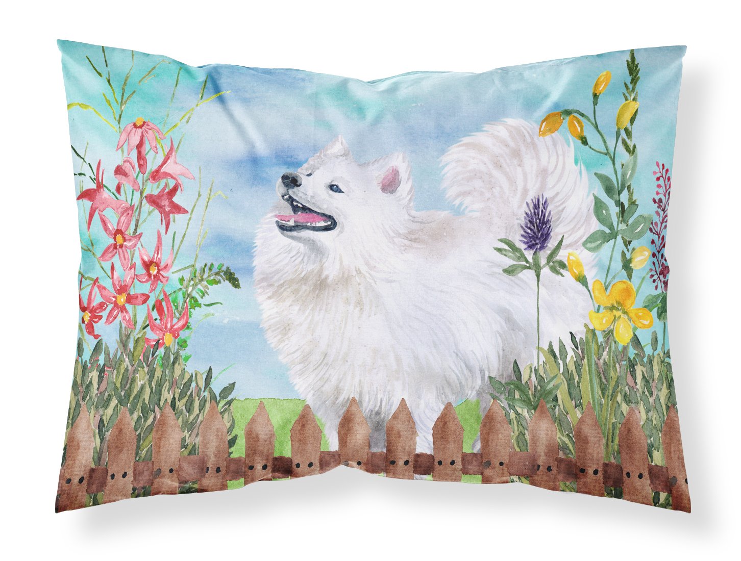 Samoyed Spring Standard Pillowcase Lightweight Super Soft Easy Care Decorative Artwork Pillowcase, Standard