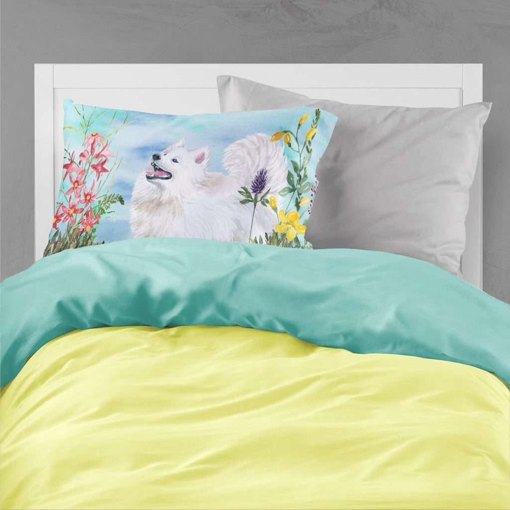 Samoyed Spring Standard Pillowcase Lightweight Super Soft Easy Care Decorative Artwork Pillowcase, Standard