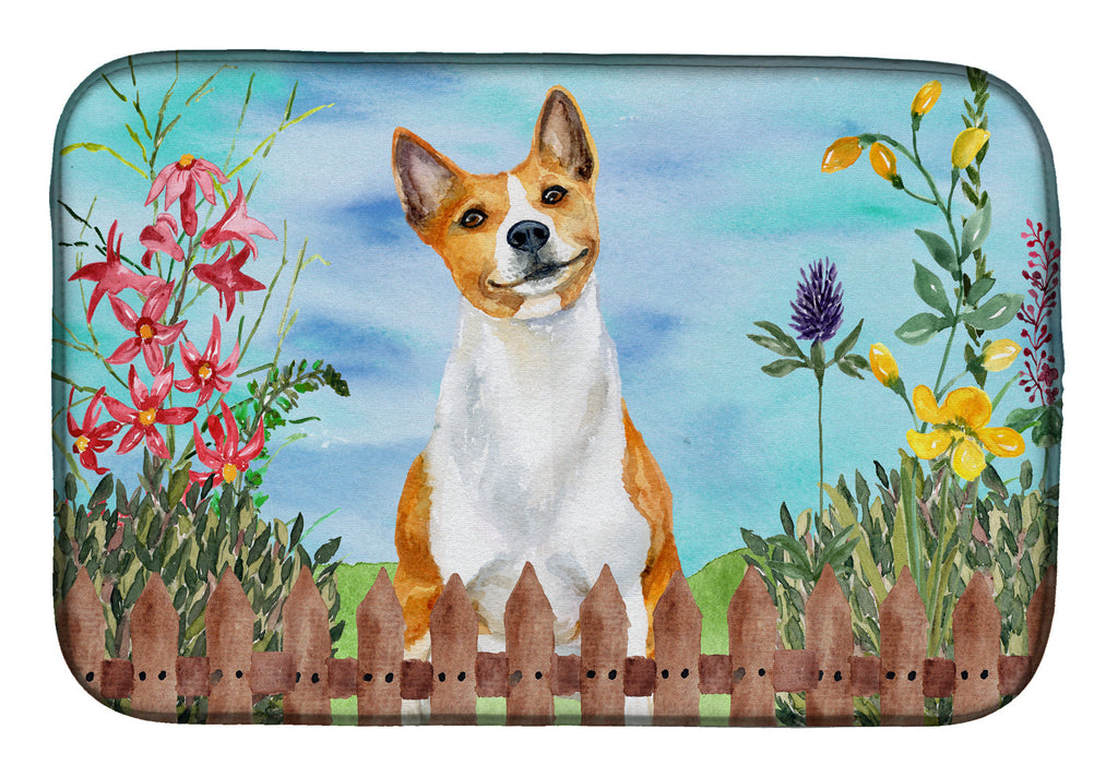 Basenji Spring Dish Drying Mat Absorbent Dish Drying Mat Pad for Kitchen Counter Dish Drainer Mat for Countertop, 14 x 21", Multicolor