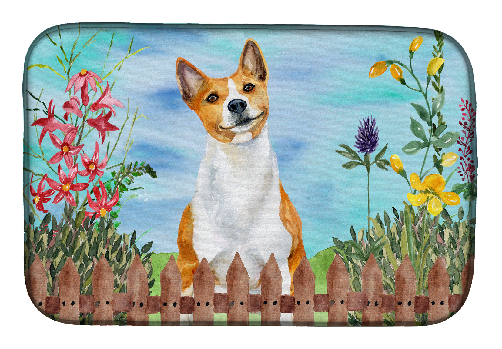 Basenji Spring Dish Drying Mat Absorbent Dish Drying Mat Pad for Kitchen Counter Dish Drainer Mat for Countertop, 14 x 21", Multicolor