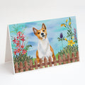 Basenji Spring Greeting Cards Pack of 8 Blank Cards with Envelopes Whimsical A7 Size 5x7