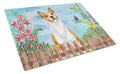 Basenji Spring Cutting Board Tempered Glass Kitchen Cutting Surface, Heat Resistant Chopping, Non-Slip Feet, Food Prep & Serving