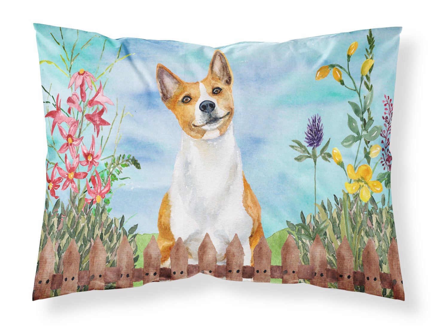 Basenji Spring Standard Pillowcase Lightweight Super Soft Easy Care Decorative Artwork Pillowcase, Standard