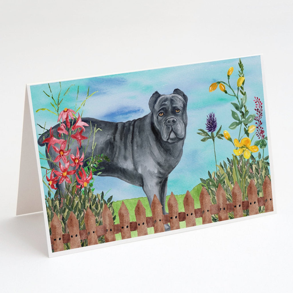 Cane Corso Spring Greeting Cards Pack of 8 Blank Cards with Envelopes Whimsical A7 Size 5x7