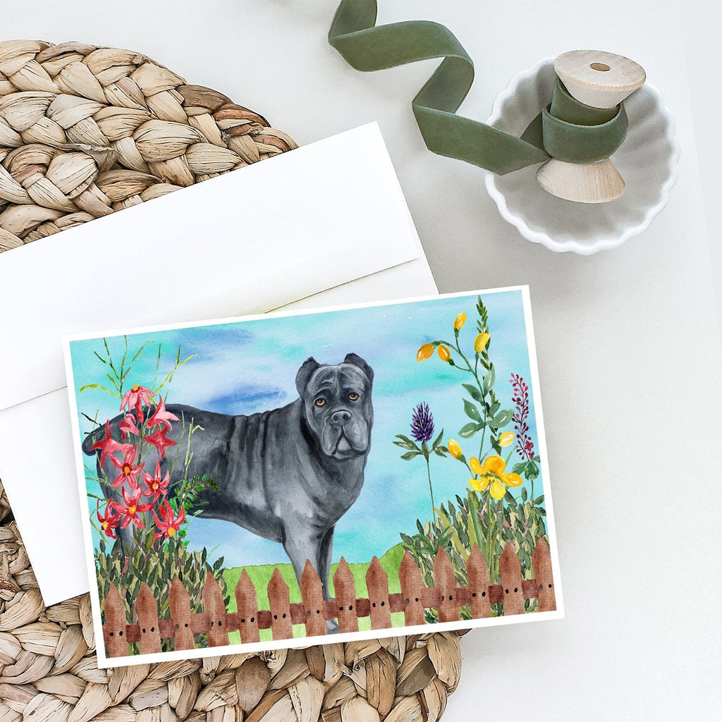 Cane Corso Spring Greeting Cards Pack of 8 Blank Cards with Envelopes Whimsical A7 Size 5x7