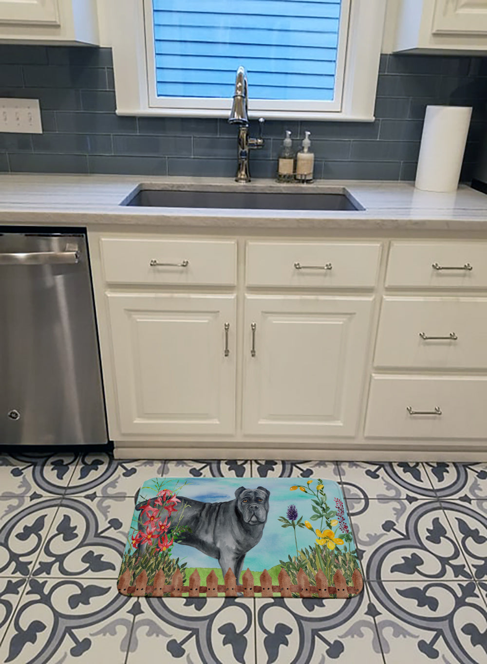 Cane Corso Spring Memory Foam Kitchen Mat Machine Washable Anti-Fatigue Cushion Comfort Bath or Kitchen Rug