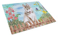 Siberian Husky Grey Spring Cutting Board Tempered Glass Kitchen Cutting Surface, Heat Resistant Chopping, Non-Slip Feet, Food Prep & Serving