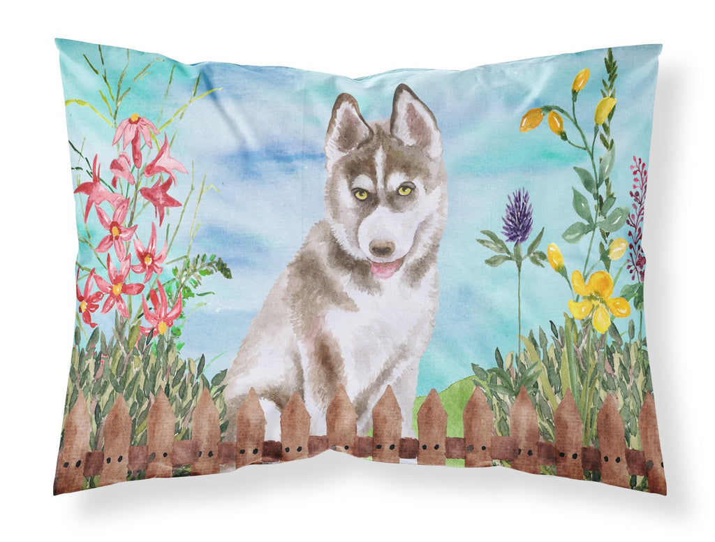 Siberian Husky Grey Spring Standard Pillowcase Lightweight Super Soft Easy Care Decorative Artwork Pillowcase, Standard