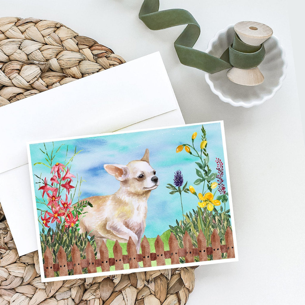 Chihuahua Leg up Spring Greeting Cards Pack of 8 Blank Cards with Envelopes Whimsical A7 Size 5x7