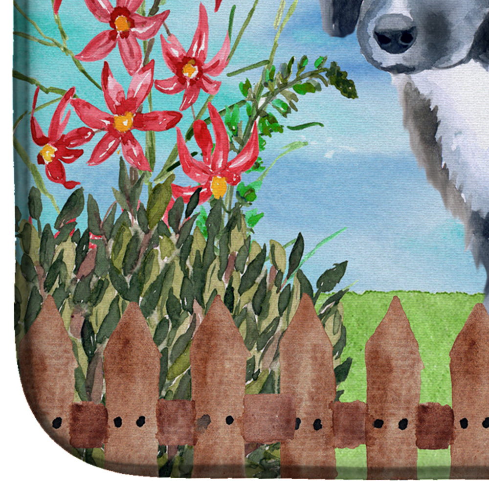 Newfoundland Puppy Spring Dish Drying Mat Absorbent Dish Drying Mat Pad for Kitchen Counter Dish Drainer Mat for Countertop, 14 x 21", Multicolor