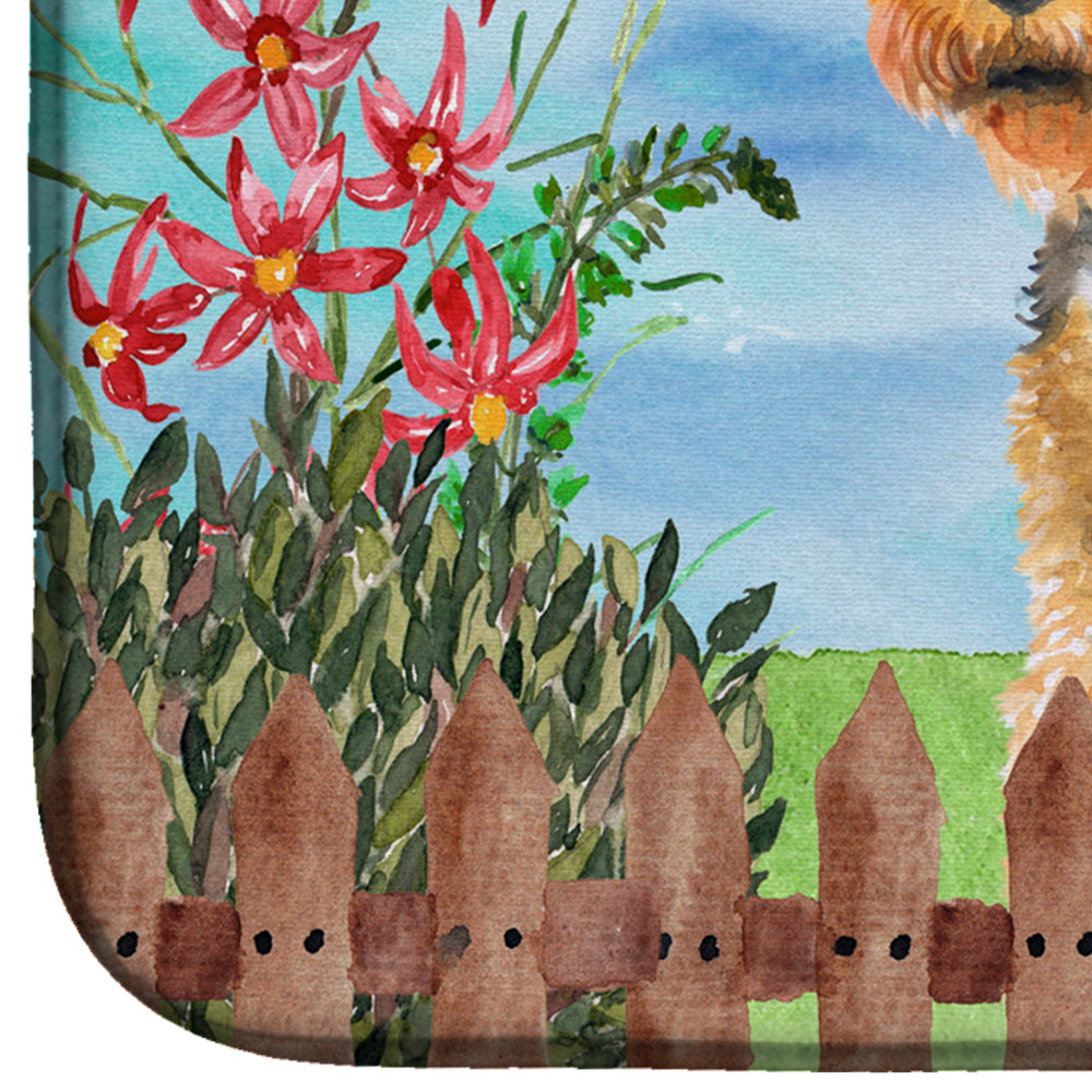 Welsh Terrier Spring Dish Drying Mat Absorbent Dish Drying Mat Pad for Kitchen Counter Dish Drainer Mat for Countertop, 14 x 21", Multicolor