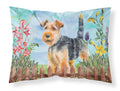 Welsh Terrier Spring Standard Pillowcase Lightweight Super Soft Easy Care Decorative Artwork Pillowcase, Standard
