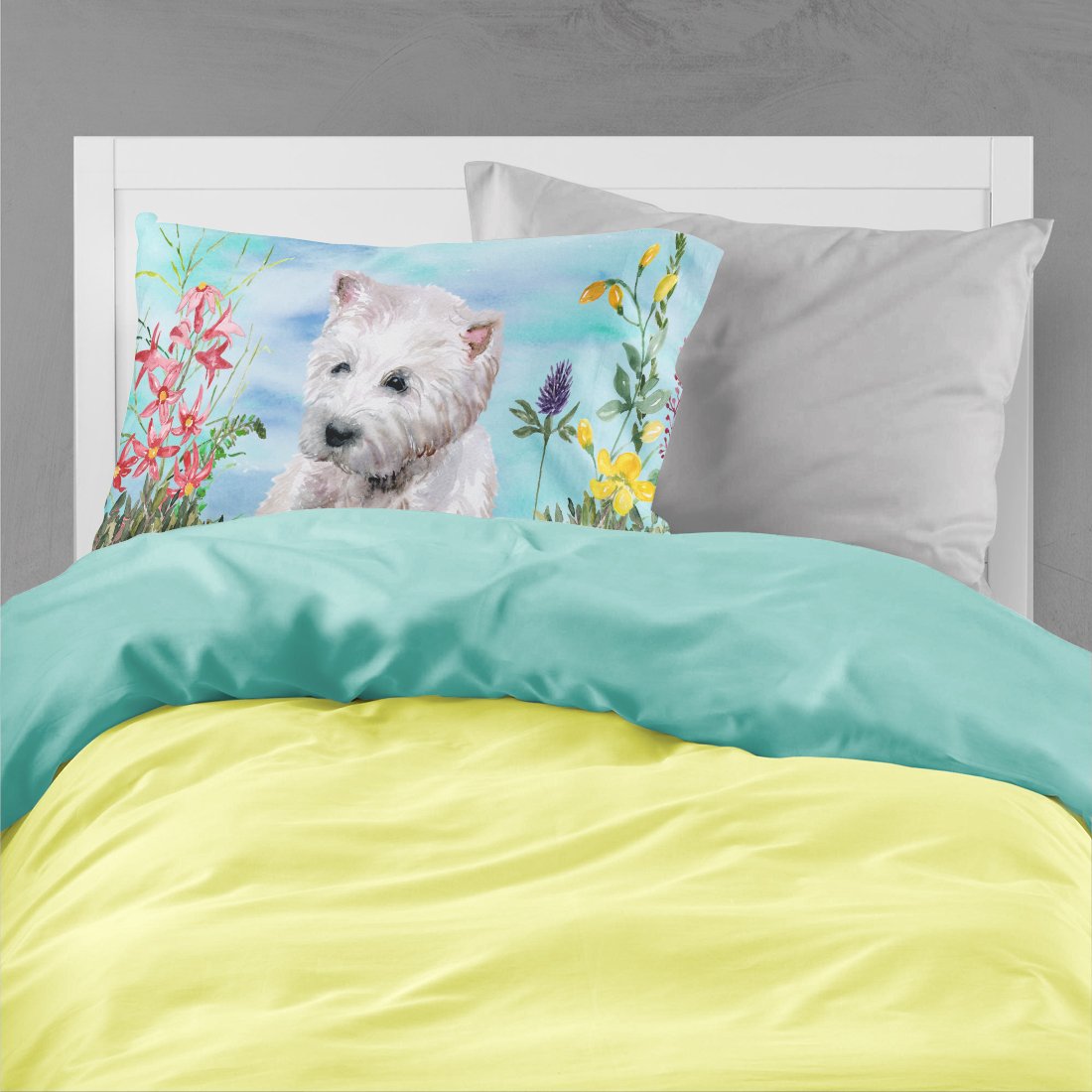 Westie Spring Standard Pillowcase Lightweight Super Soft Easy Care Decorative Artwork Pillowcase, Standard