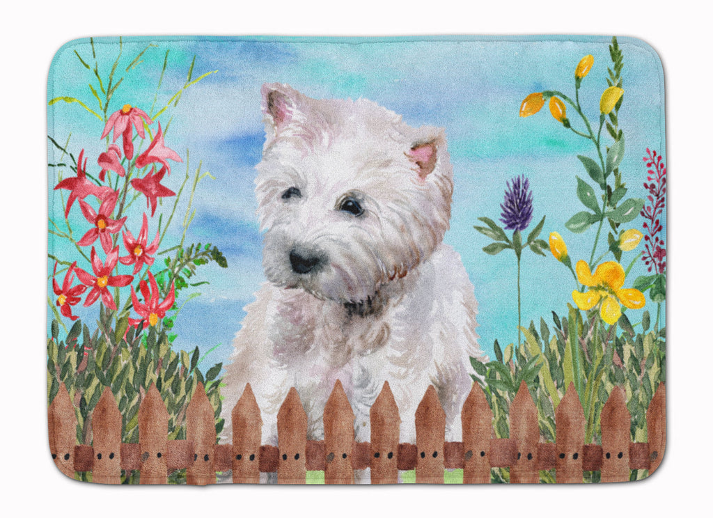 Westie Spring Memory Foam Kitchen Mat Machine Washable Anti-Fatigue Cushion Comfort Bath or Kitchen Rug