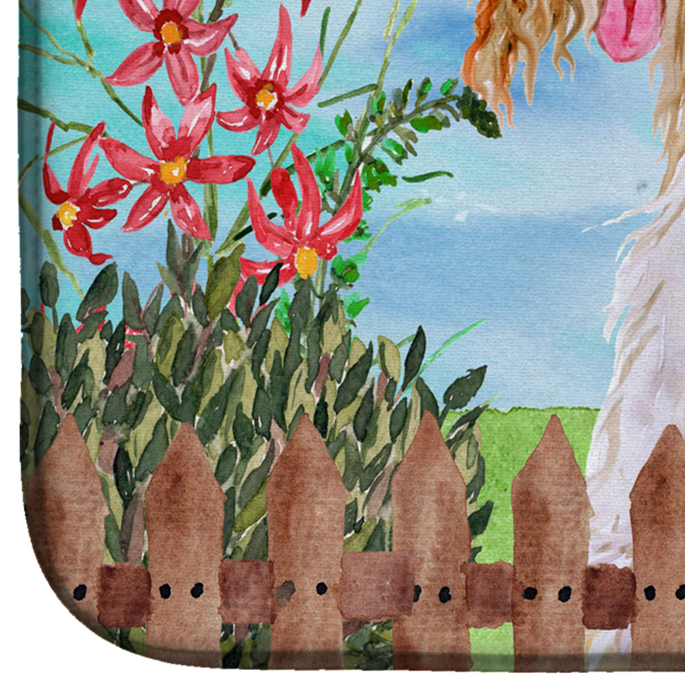 Afghan Hound Spring Dish Drying Mat Absorbent Dish Drying Mat Pad for Kitchen Counter Dish Drainer Mat for Countertop, 14 x 21", Multicolor