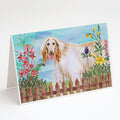 Afghan Hound Spring Greeting Cards Pack of 8 Blank Cards with Envelopes Whimsical A7 Size 5x7