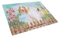 Afghan Hound Spring Cutting Board Tempered Glass Kitchen Cutting Surface, Heat Resistant Chopping, Non-Slip Feet, Food Prep & Serving