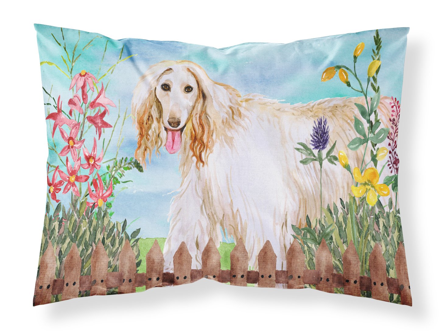 Afghan Hound Spring Standard Pillowcase Lightweight Super Soft Easy Care Decorative Artwork Pillowcase, Standard