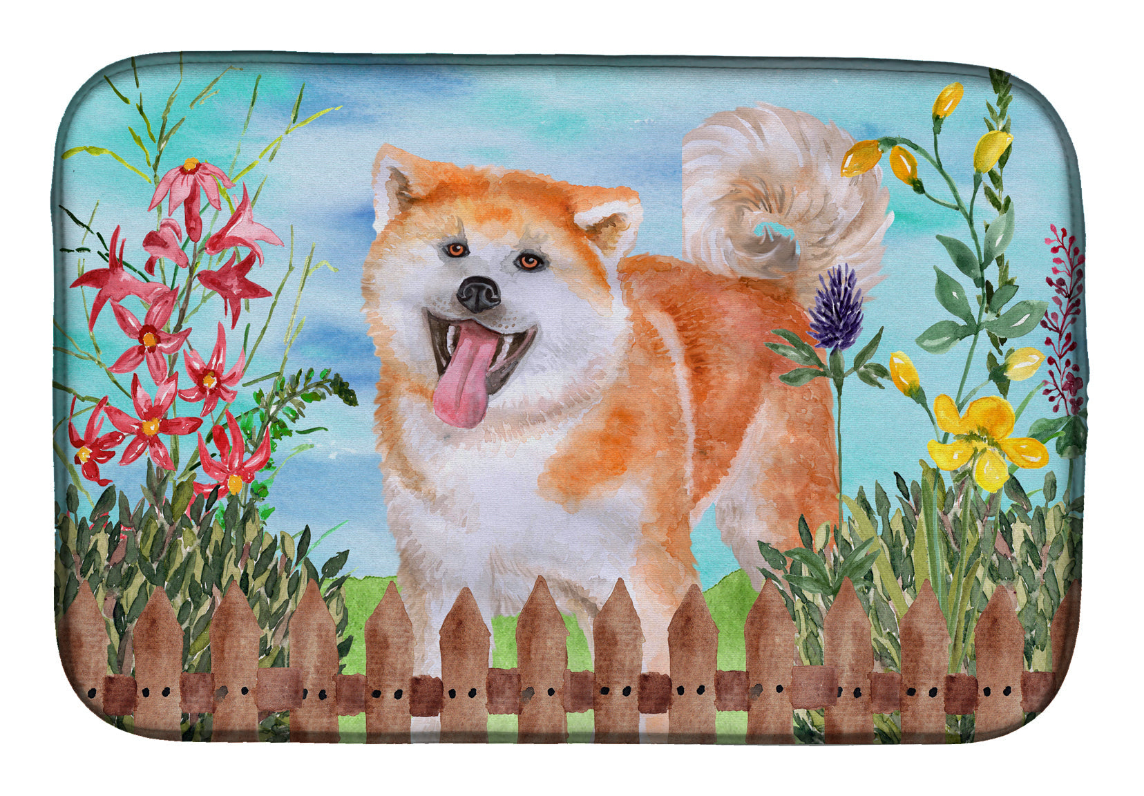 Akita Spring Dish Drying Mat Absorbent Dish Drying Mat Pad for Kitchen Counter Dish Drainer Mat for Countertop, 14 x 21", Multicolor