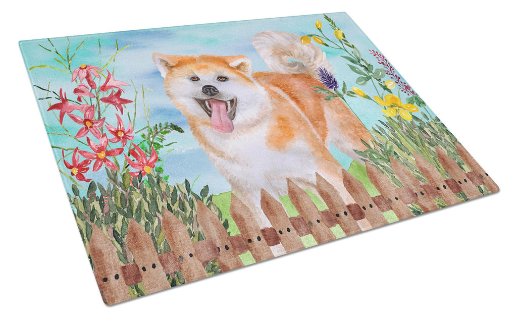 Akita Spring Cutting Board Tempered Glass Kitchen Cutting Surface, Heat Resistant Chopping, Non-Slip Feet, Food Prep & Serving