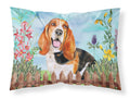 Basset Hound Spring Standard Pillowcase Lightweight Super Soft Easy Care Decorative Artwork Pillowcase, Standard