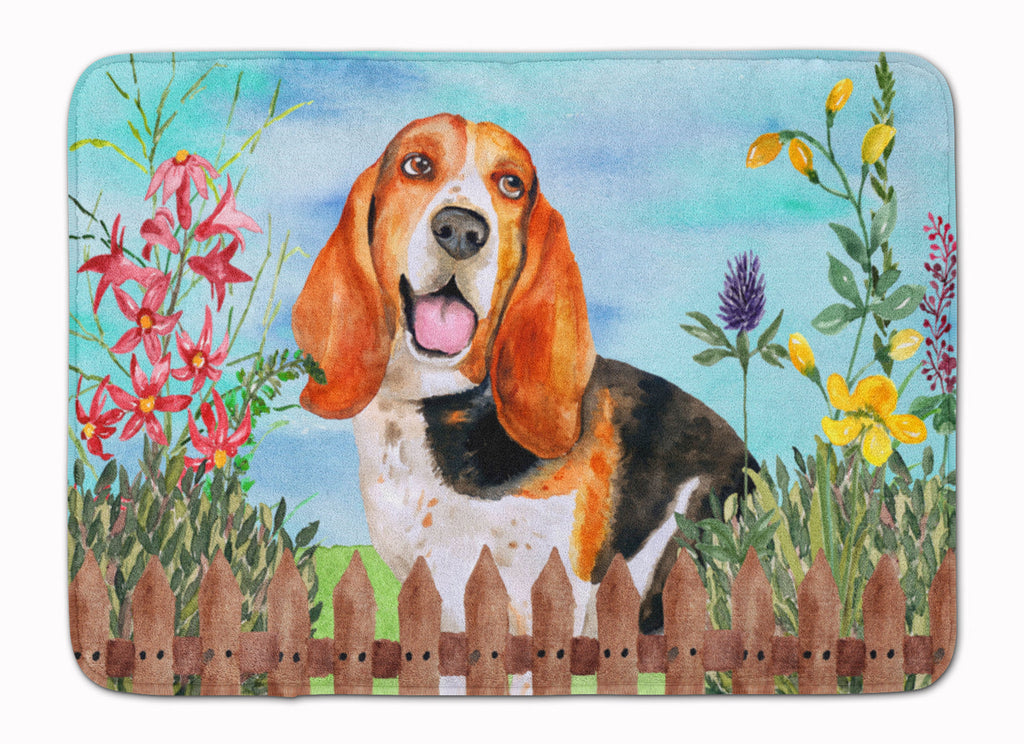 Basset Hound Spring Memory Foam Kitchen Mat Machine Washable Anti-Fatigue Cushion Comfort Bath or Kitchen Rug