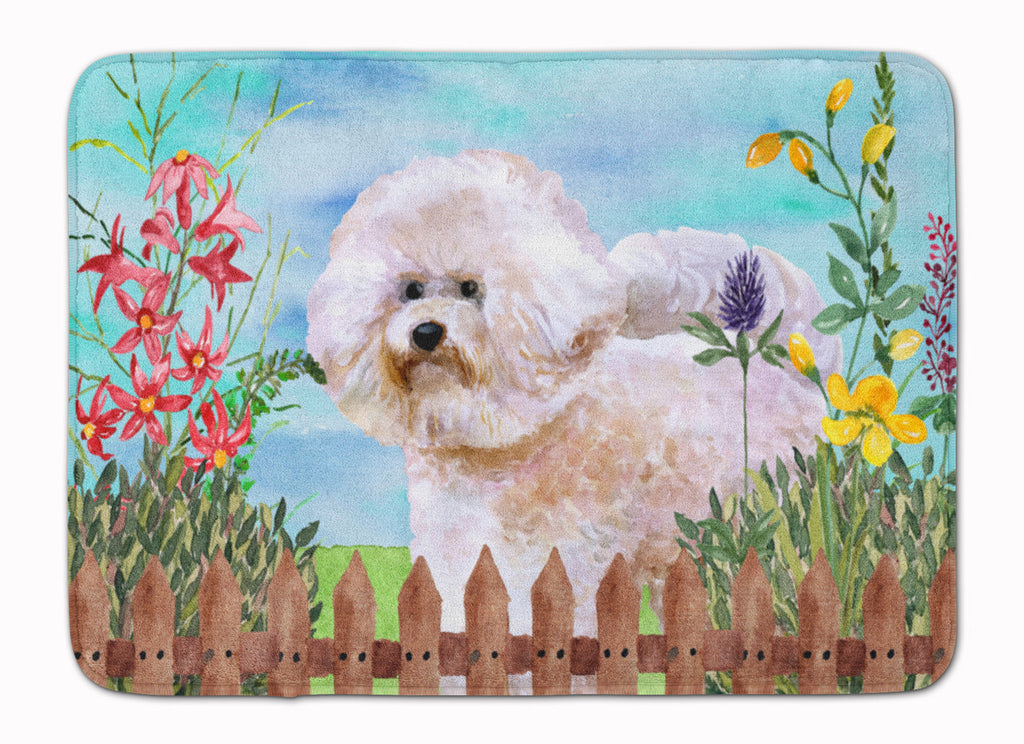 Bichon Frise #2 Spring Memory Foam Kitchen Mat Machine Washable Anti-Fatigue Cushion Comfort Bath or Kitchen Rug