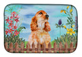 Cocker Spaniel Spring Dish Drying Mat Absorbent Dish Drying Mat Pad for Kitchen Counter Dish Drainer Mat for Countertop, 14 x 21", Multicolor