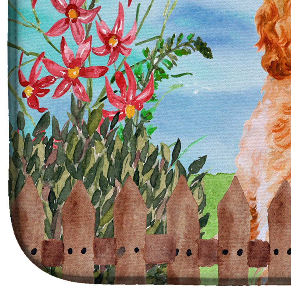 Cocker Spaniel Spring Dish Drying Mat Absorbent Dish Drying Mat Pad for Kitchen Counter Dish Drainer Mat for Countertop, 14 x 21", Multicolor