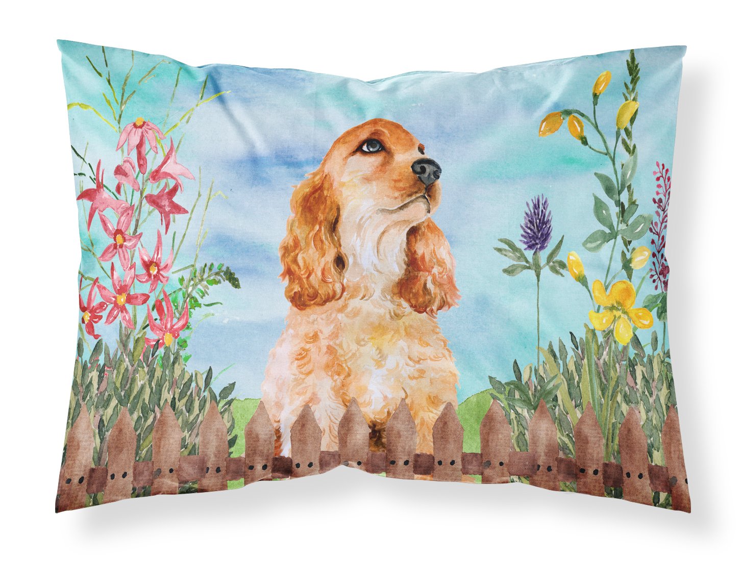 Cocker Spaniel Spring Standard Pillowcase Lightweight Super Soft Easy Care Decorative Artwork Pillowcase, Standard