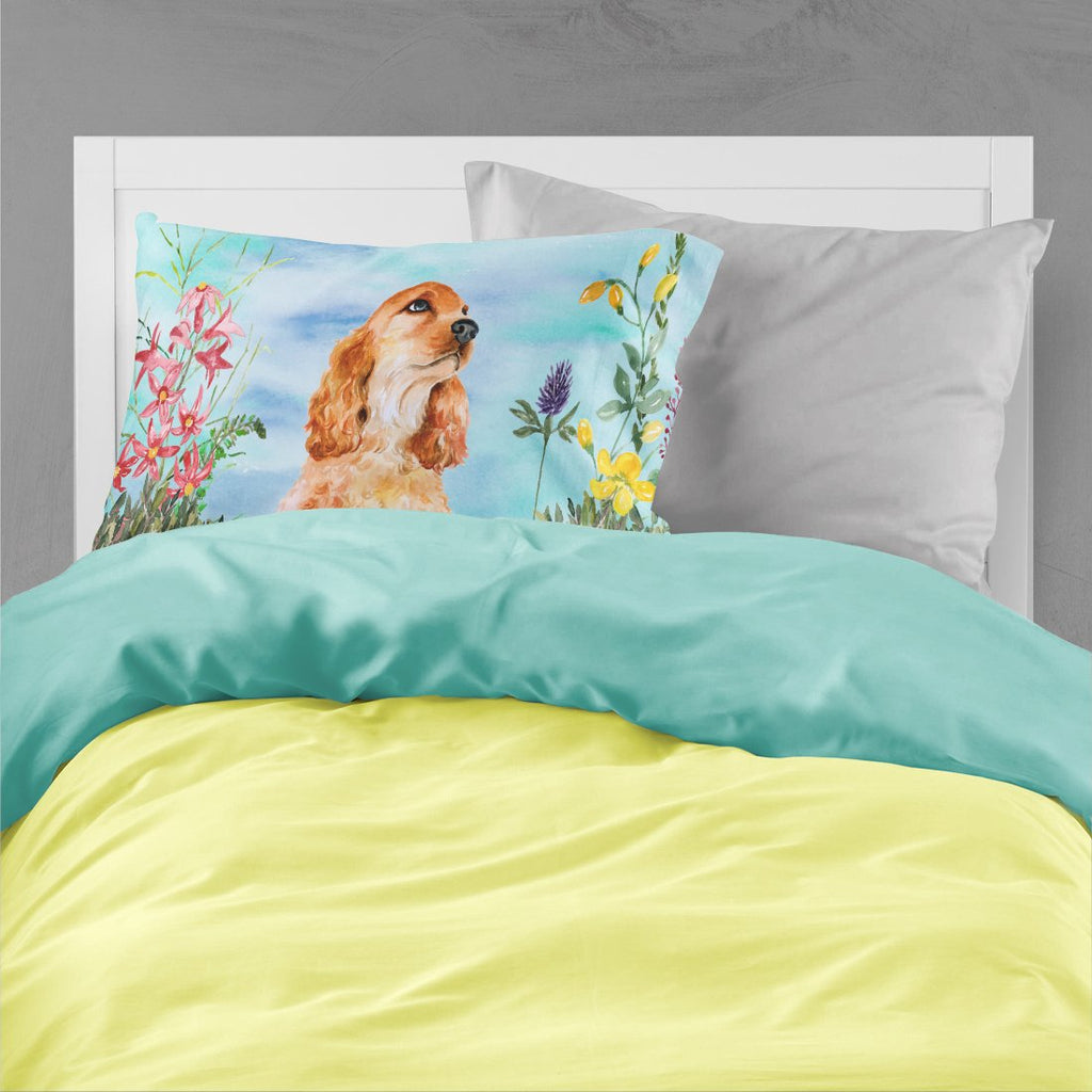 Cocker Spaniel Spring Standard Pillowcase Lightweight Super Soft Easy Care Decorative Artwork Pillowcase, Standard