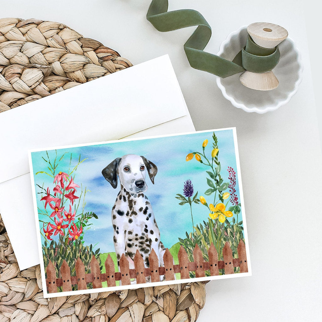 Dalmatian Puppy Spring Greeting Cards Pack of 8 Blank Cards with Envelopes Whimsical A7 Size 5x7