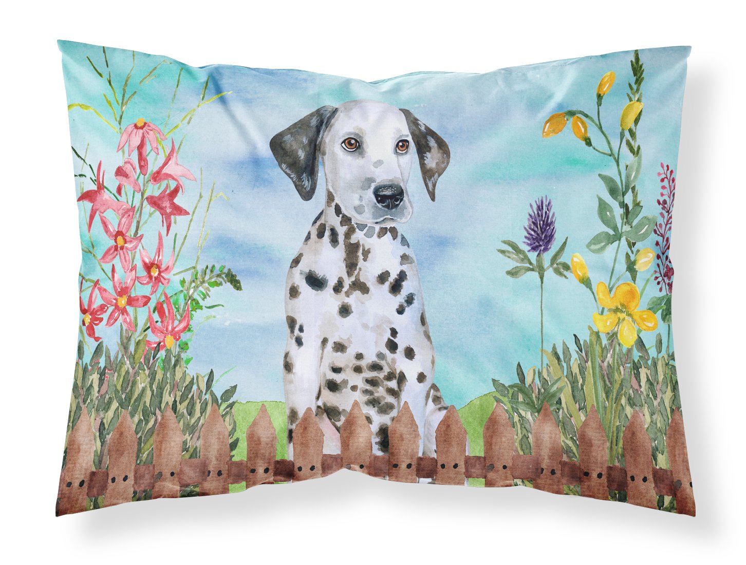 Dalmatian Puppy Spring Standard Pillowcase Lightweight Super Soft Easy Care Decorative Artwork Pillowcase, Standard