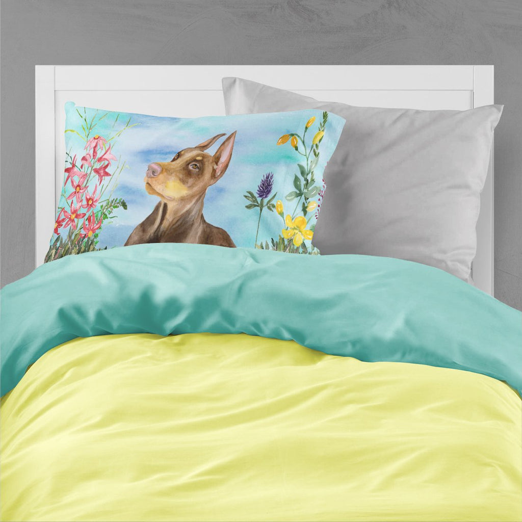 Doberman Pinscher Spring Standard Pillowcase Lightweight Super Soft Easy Care Decorative Artwork Pillowcase, Standard
