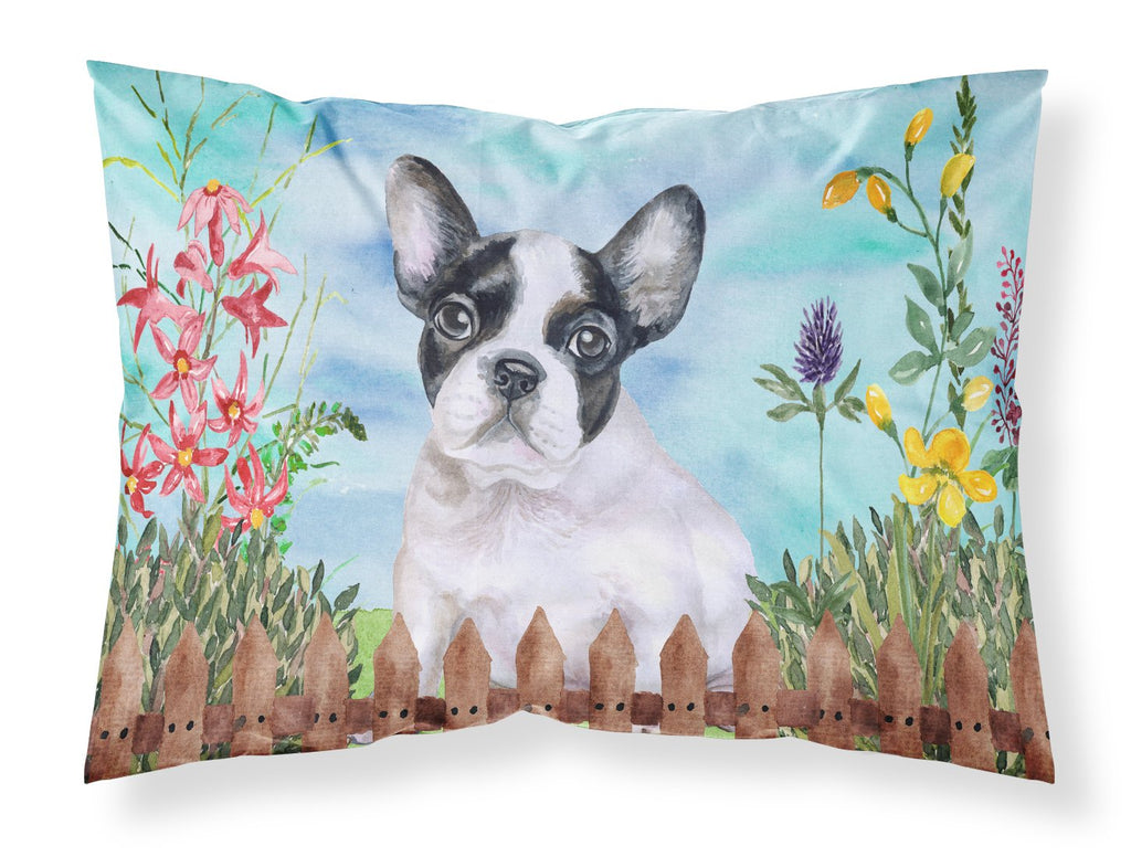 French Bulldog Black White Spring Standard Pillowcase Lightweight Super Soft Easy Care Decorative Artwork Pillowcase, Standard