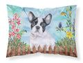 French Bulldog Black White Spring Standard Pillowcase Lightweight Super Soft Easy Care Decorative Artwork Pillowcase, Standard