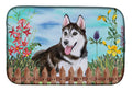 Siberian Husky #2 Spring Dish Drying Mat Absorbent Dish Drying Mat Pad for Kitchen Counter Dish Drainer Mat for Countertop, 14 x 21", Multicolor