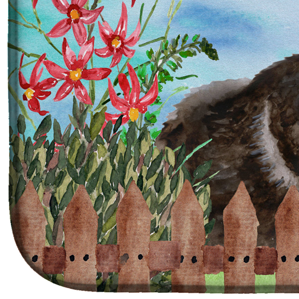 Siberian Husky #2 Spring Dish Drying Mat Absorbent Dish Drying Mat Pad for Kitchen Counter Dish Drainer Mat for Countertop, 14 x 21", Multicolor